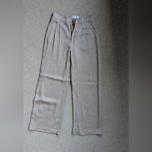 Abercrombie & Fitch Tailored Wide Leg Pants Khaki Small